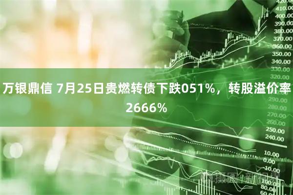 万银鼎信 7月25日贵燃转债下跌051%,转股溢价率2666%