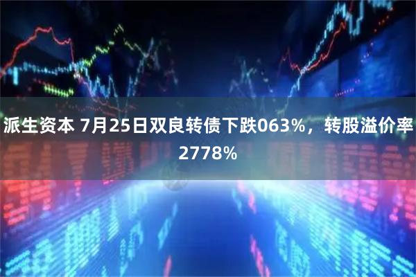 派生资本 7月25日双良转债下跌063%，转股溢价率2778%