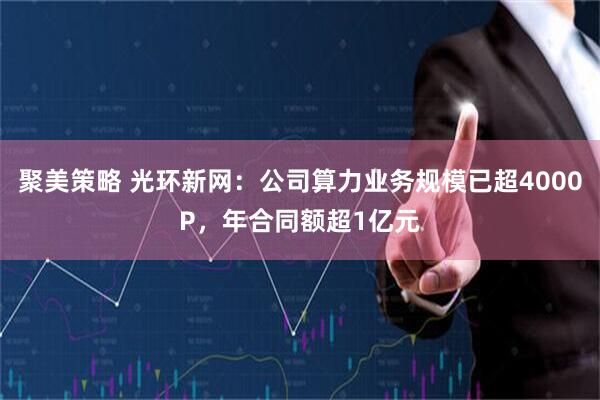 聚美策略 光环新网：公司算力业务规模已超4000P，年合同额超1亿元
