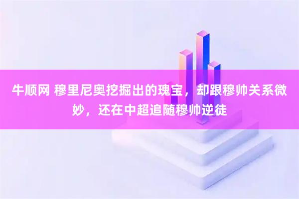 牛顺网 穆里尼奥挖掘出的瑰宝，却跟穆帅关系微妙，还在中超追随穆帅逆徒